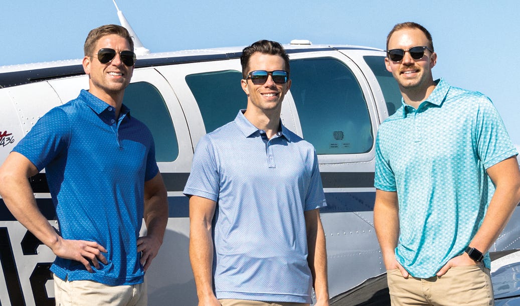 Men wearing Aerowear Polos