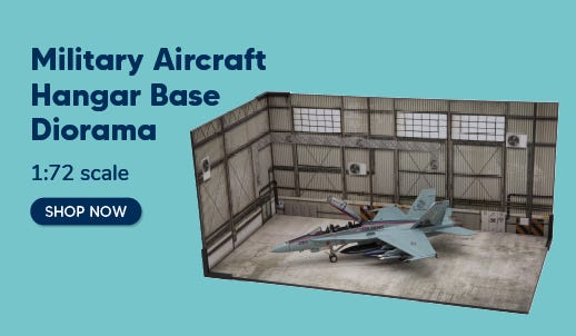 Military Aircraft Hangar Base and Background Diorama 1:72 Scale