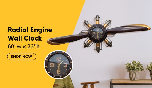 Radial Engine Clock on wall.
