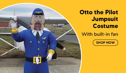 Person wearing the Otto the Pilot Jumpsuit Costume