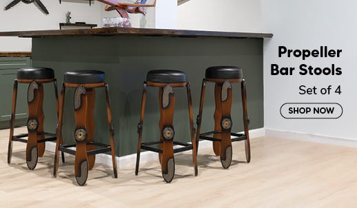 Propeller Bar Stools shown at bar