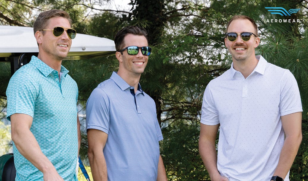 Men wearing Aerowear Polos