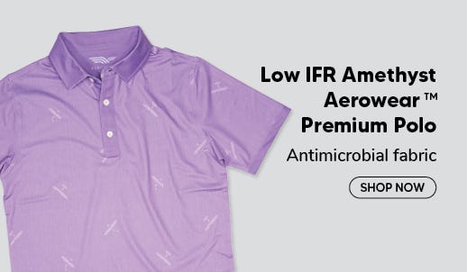 lavender Low IFR Amethyst AeroWear™ Polo shirt - antimicrobial fabric