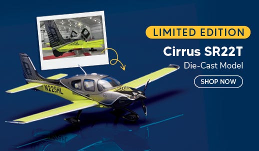 limited edition cirrus sr22t die-cast model grey and green model