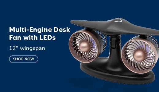 black wireless Multi-Engine Desk Fan with LEDs