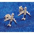 Sterling Silver Jet Earrings     thumbnail