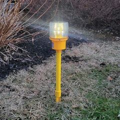 Solar Powered Runway Light placed in the ground