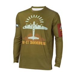 B-17 Flying Fortress Bomber Long Sleeved Athletic Shirt 
