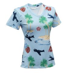 Warbird Aloha Ladies V-Neck Shirt 