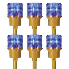 Solar Powered Runway Lights (Blue) Set of 6    