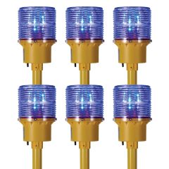 Solar Powered Runway Lights (Blue) Set of 6    