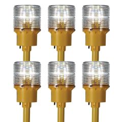 Solar Powered Runway Lights (White) Set of 6    