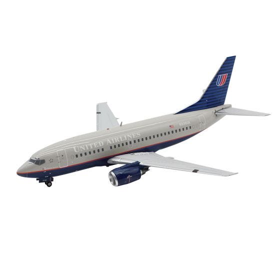 Side View of United Airlines Boeing 737-500 Battleship Die-Cast Model
