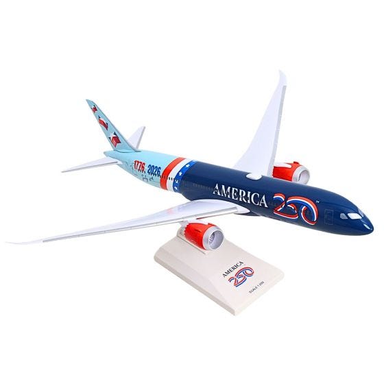 America 250 Boeing 787-9 Model with stand