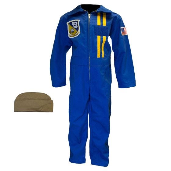 Blue Angels Flight Suit and Hat on white