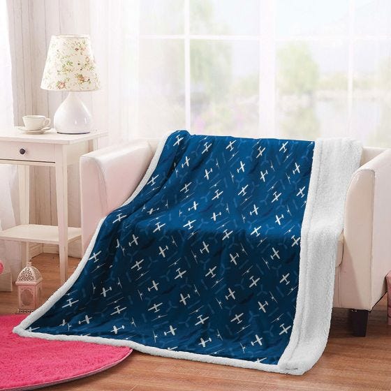 Full view on blanket on display on couch Full view on blanket on display on couch