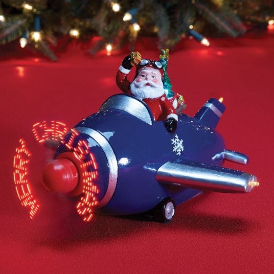 Propeller spinning showing Merry Christmas