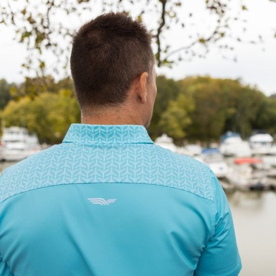 Model showing back of shirt