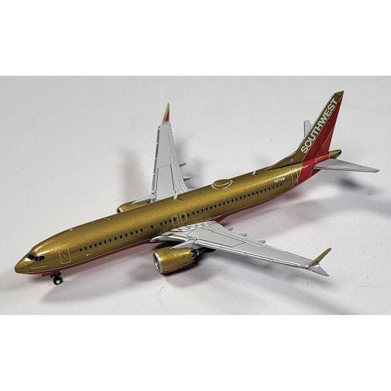 Southwest Airlines Boeing 737 Max Gold Retro Die Cast Model
