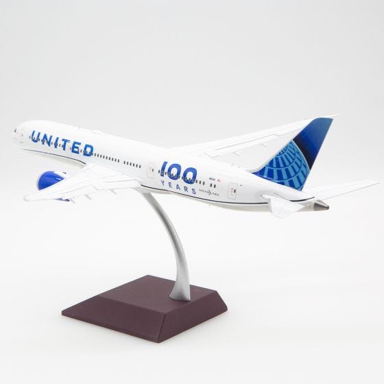 United Airlines Boeing 787-9 100th Anniversary Die-Cast Model