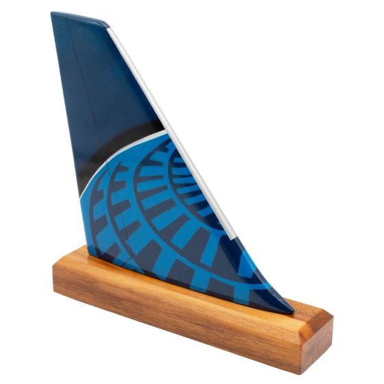 United Airlines Logo Tail Display on white