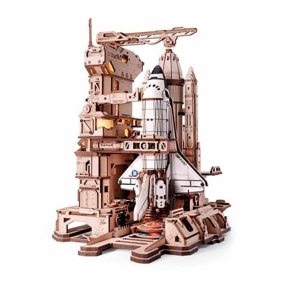 Mechanical Space Shuttle Launch Display on white