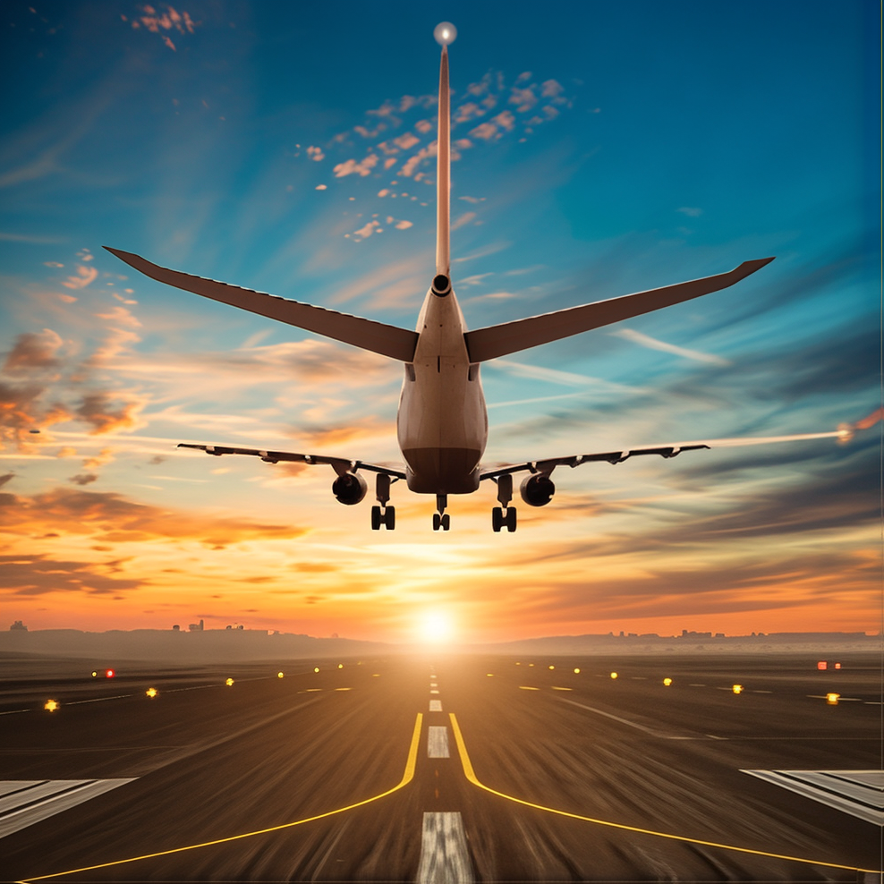 Plane Taking Off Runway