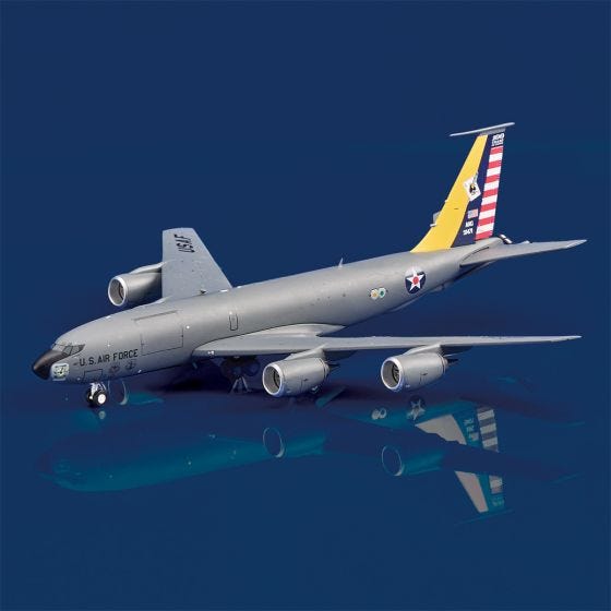 KC-135R Stratotanker on blue background