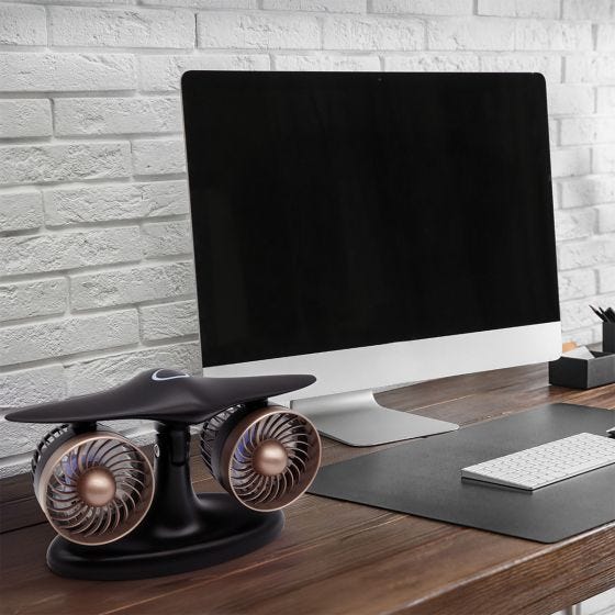 Multi-Engine Desk Fan with LEDs