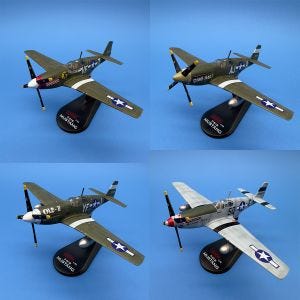 Complete Set of P-51B Mustang Die-Cast Models