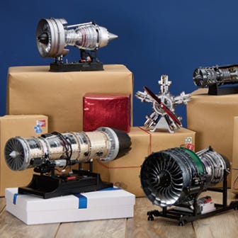 T700 Helicopter Motorized Engine Display Model Over 470 parts!